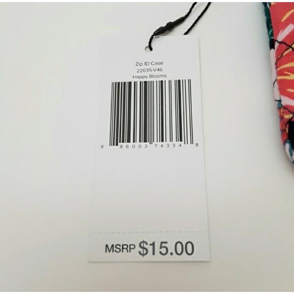 Vera Bradley Happy Blooms Zip ID Case Breakaway Lanyard Set Floral Green NWT - Picture 9 of 9